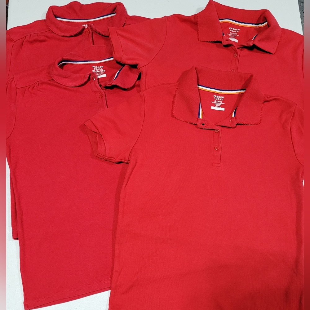 French Toast Red Girls Uniform Polo